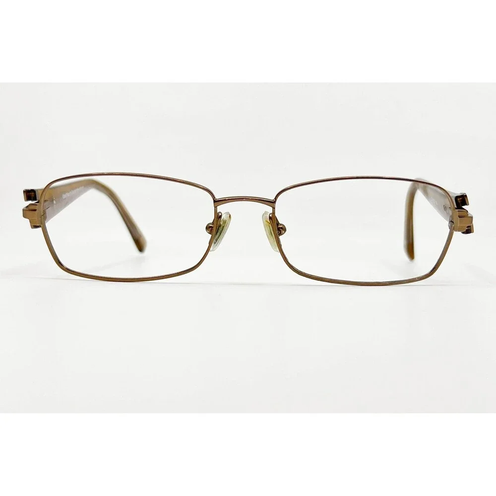 Cole Haan Eyeglasses Mens Brown Full Rim Metal Rectangular 50-18-135